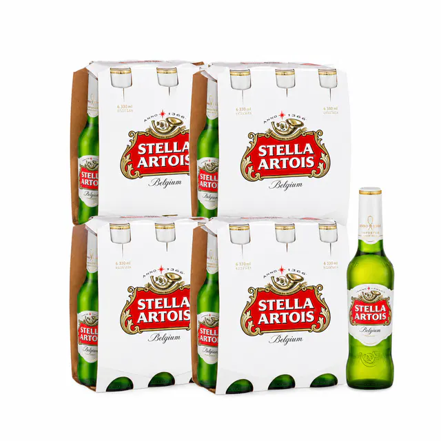 Cerveja Stella Long Neck 330ml (Caixa com 24)