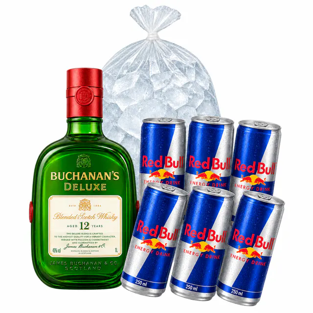 Combo Buchanan's (Whisky Buchanan's 1L + 6 Red Bull + Gelo)